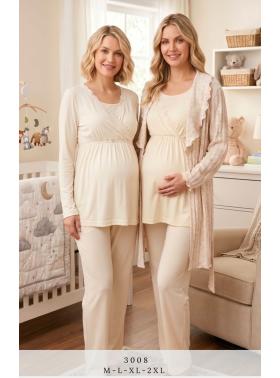 SONBAHAR KIŞ SEZONU Sabahlıklı Lohusa Pijama Takımı 3008